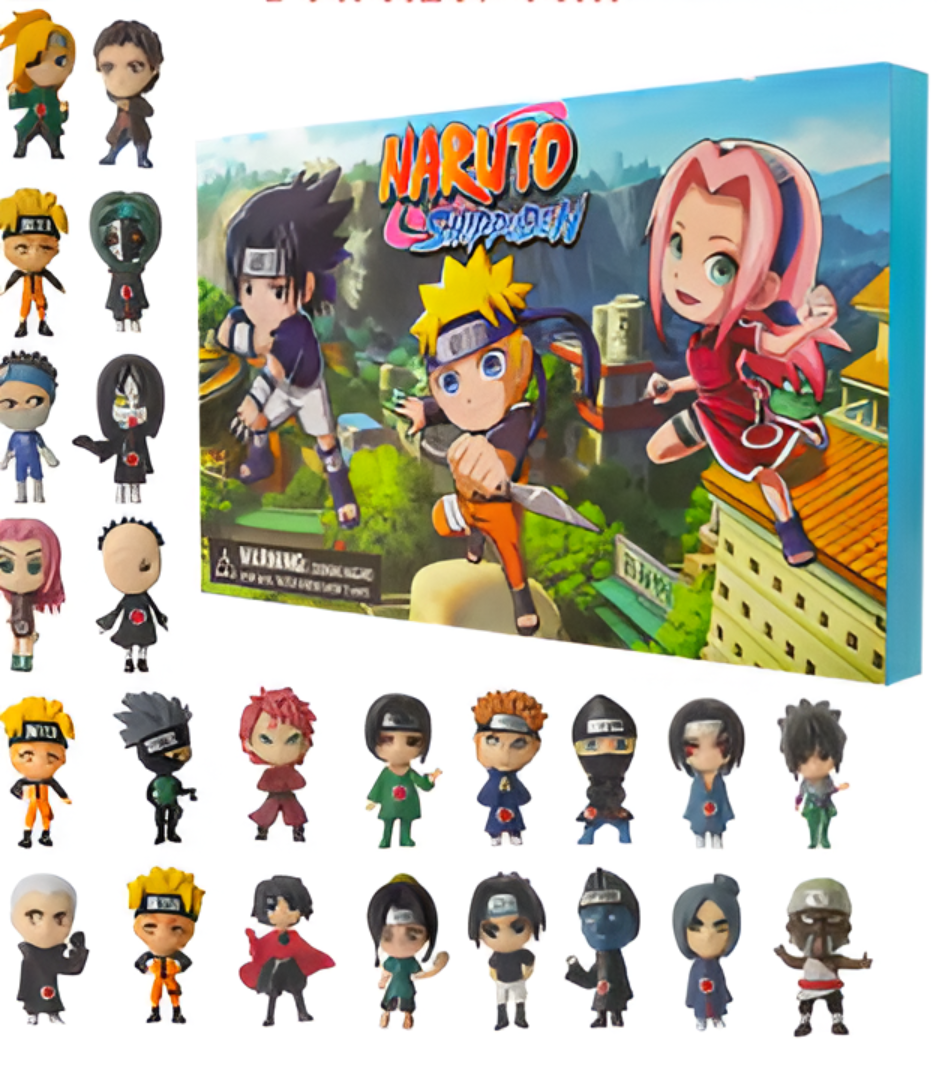 Calendario de Adviento Naruto — 24 Mini Figuras Sorpresa Ninja