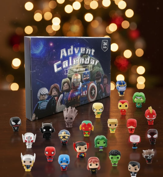 Calendario de Adviento de Héroes — 24 Figuras Sorpresa
