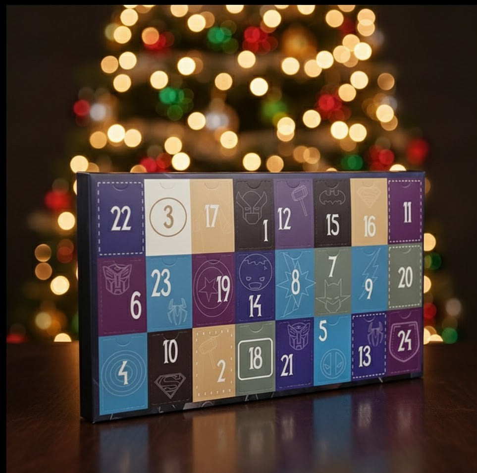 Calendario de Adviento de Héroes — 24 Figuras Sorpresa