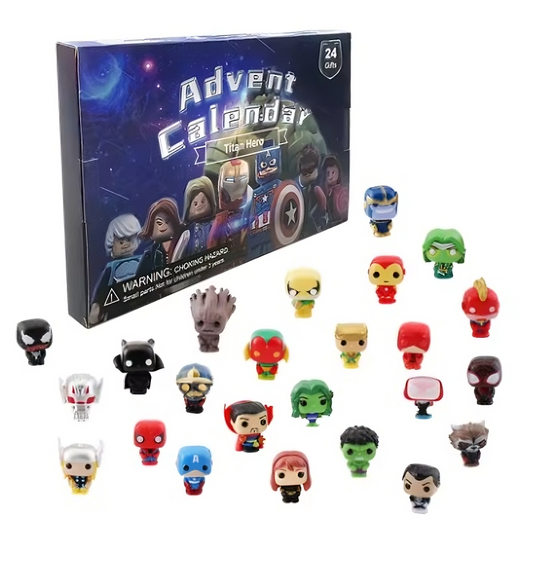 Calendario de Adviento de Héroes — 24 Figuras Sorpresa